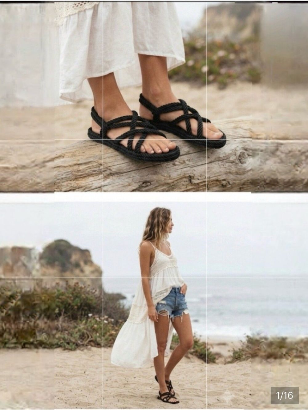 Boho Beach Olive Rope Sandals - Comfortable Slip-On